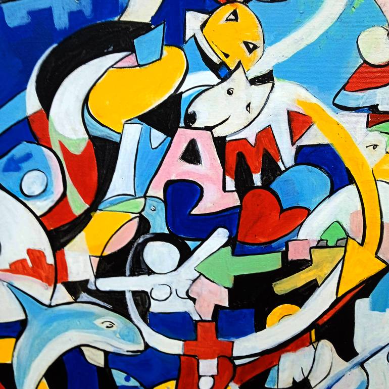 Original Abstract Love Painting by Trafic D'Art