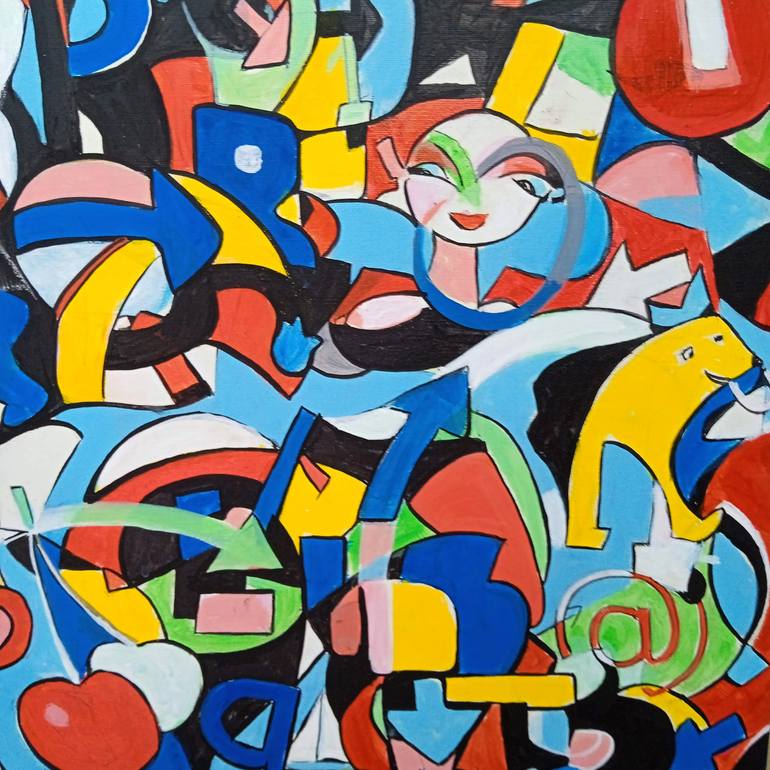 Original Abstract Love Painting by Trafic D'Art