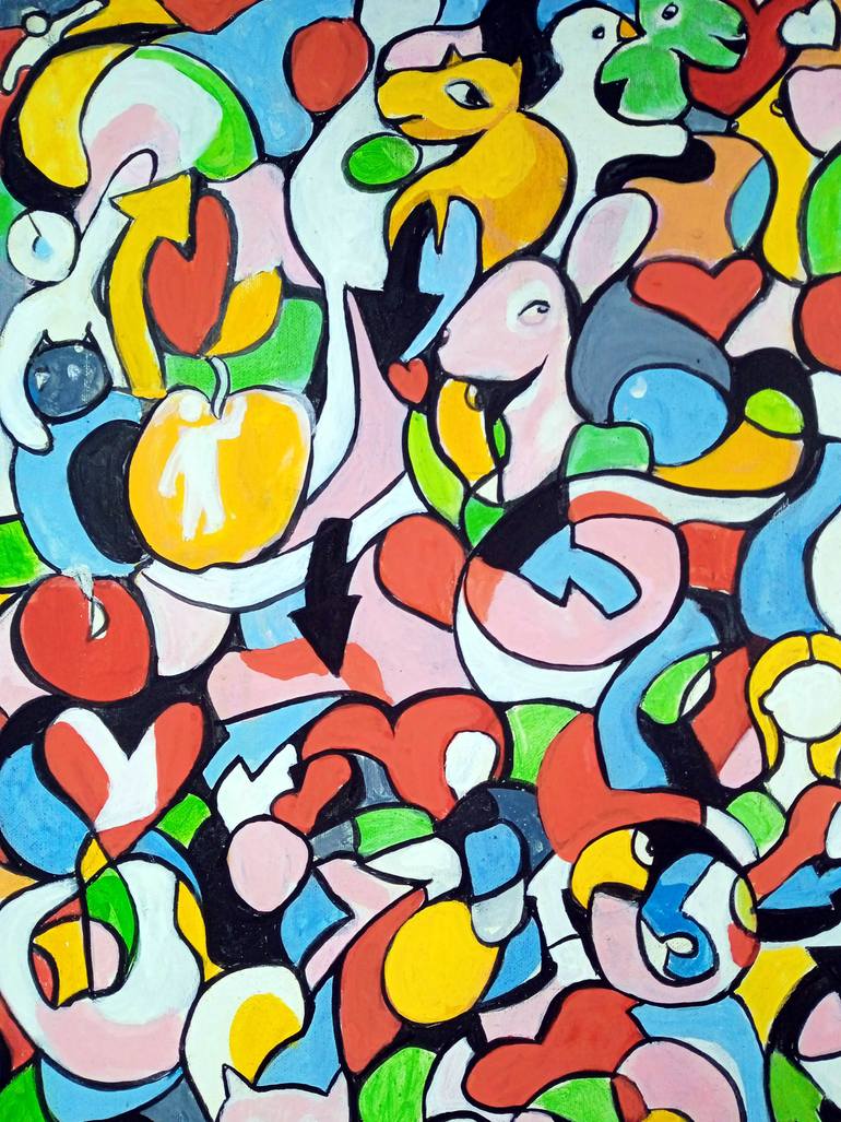 Original Illustration Cartoon Painting by Trafic D'Art