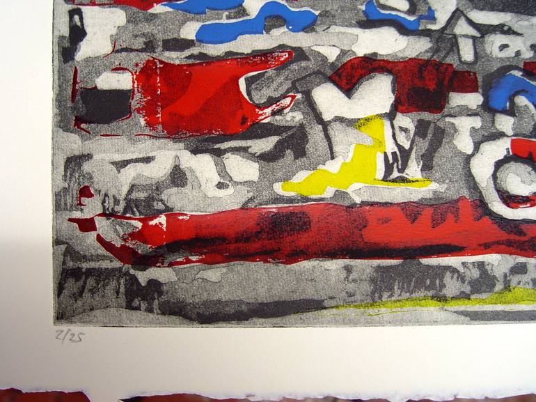 Original Abstract Expressionism Graffiti Printmaking by TRAFIC D'ART