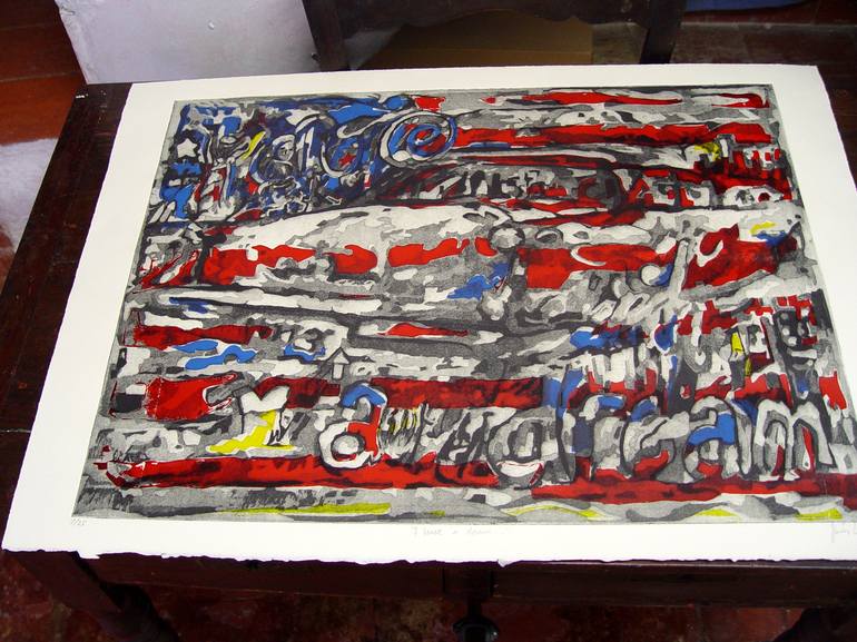 Original Abstract Expressionism Graffiti Printmaking by TRAFIC D'ART