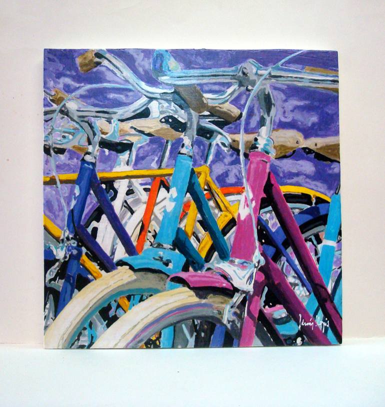 Original Bike Painting by TRAFIC D'ART