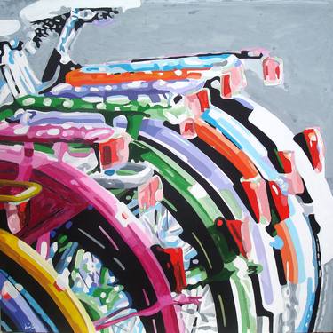 Print of Pop Art Bicycle Paintings by TRAFIC D'ART