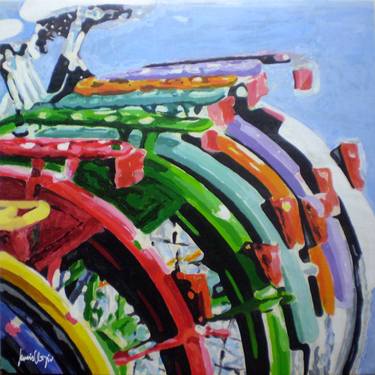 Print of Bicycle Paintings by TRAFIC D'ART