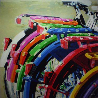 Print of Pop Art Bicycle Paintings by TRAFIC D'ART