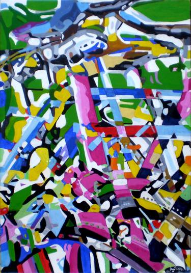 Original Abstract Bicycle Paintings by TRAFIC D'ART