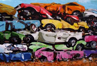 Original Figurative Car Paintings by TRAFIC D'ART