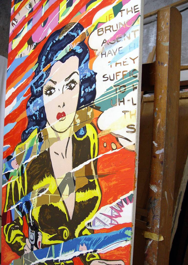 Original Pop Art Comics Painting by TRAFIC D'ART