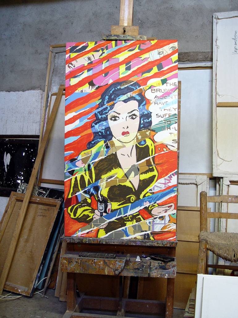 Original Pop Art Comics Painting by Trafic D'Art