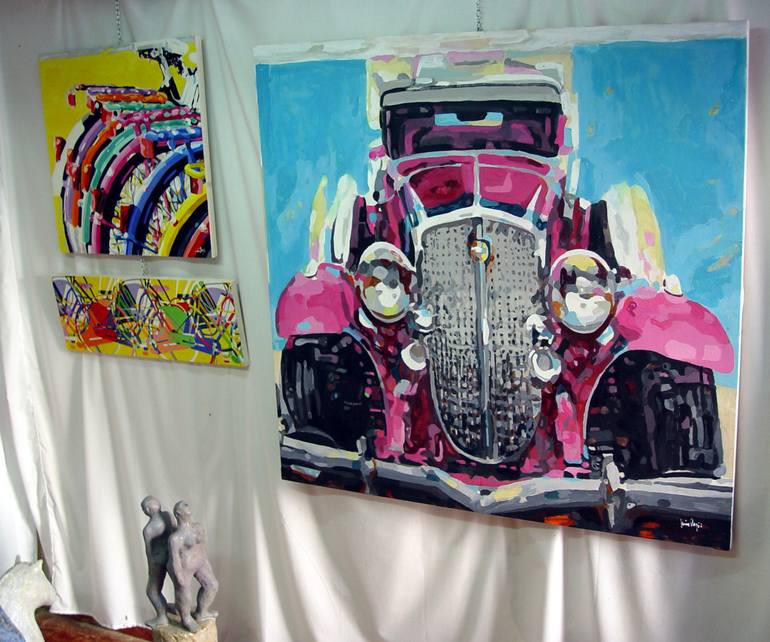 Original Pop Art Car Painting by TRAFIC D'ART