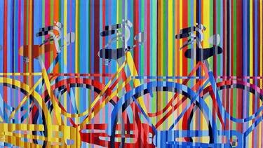 Print of Pop Art Bicycle Paintings by TRAFIC D'ART