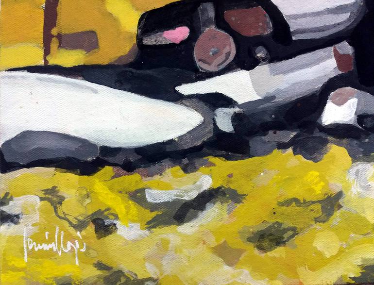 Original Impressionism Automobile Painting by TRAFIC D'ART