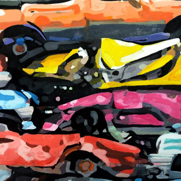 Original Automobile Painting by TRAFIC D'ART