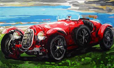 Print of Pop Art Automobile Paintings by TRAFIC D'ART
