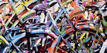 Original Abstract Bike Paintings by TRAFIC D'ART