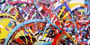 Original Abstract Bike Paintings by TRAFIC D'ART