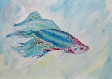 Original Abstract Fish Paintings by Halyna Syvokin