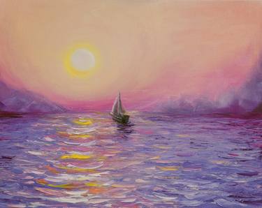 Sailboat in the sunset thumb
