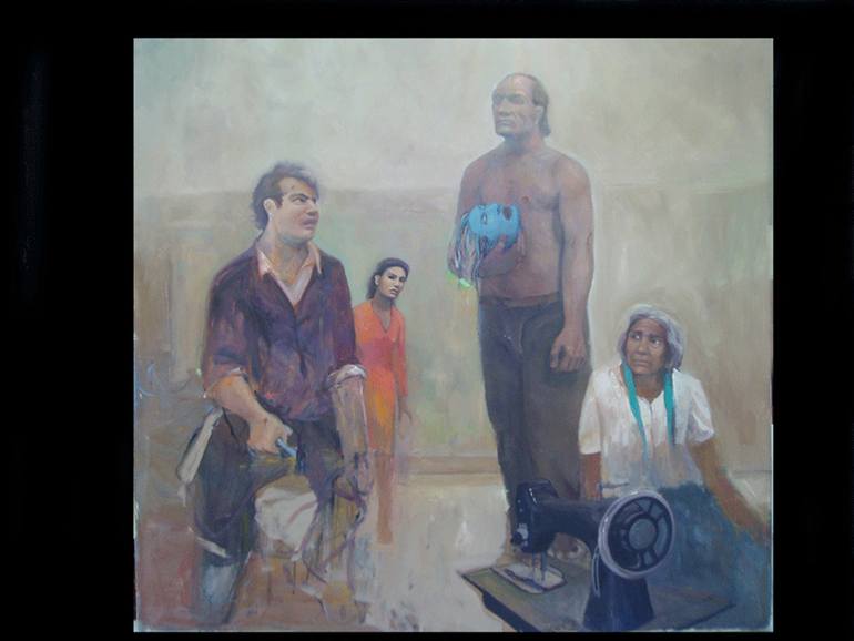 Der Avantgardist mit der Frika Painting by Jan Klink | Saatchi Art