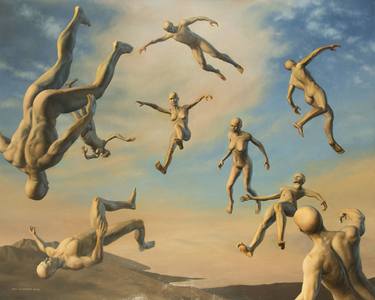 Original Figurative Aerial Paintings by Jan Esmann