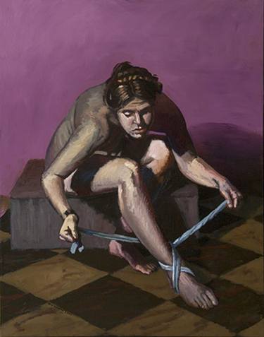 Saatchi Art Artist Jan Esmann; Paintings, “Line tying her foot” #art