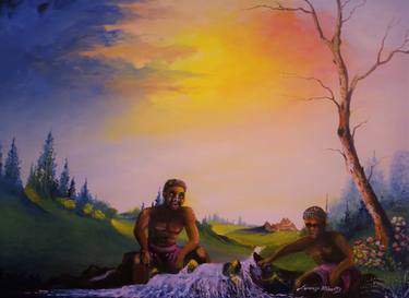 Original Fine Art People Painting by Lorenzo Roberts