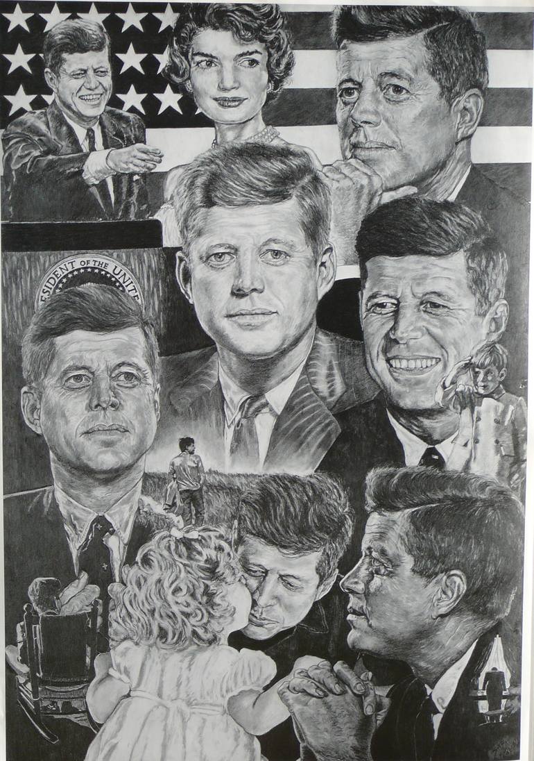 Jfk President Kennedy Drawing By Sara Gauthier Saatchi Art 