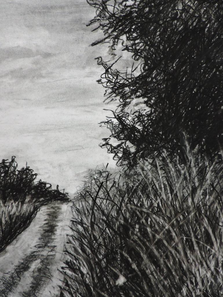 Original Realism Landscape Drawing by Nino Gudadze