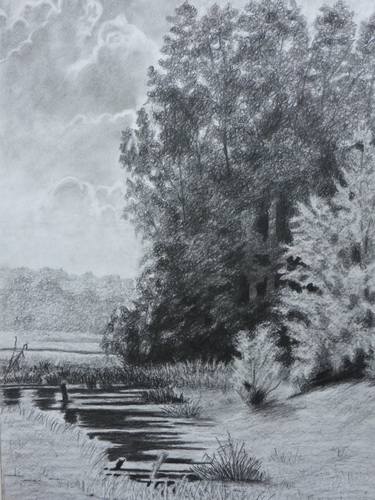 Original Realism Landscape Drawings by Nino Gudadze