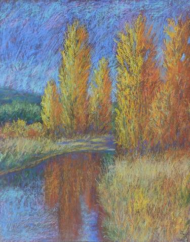 Print of Impressionism Landscape Drawings by Nino Gudadze