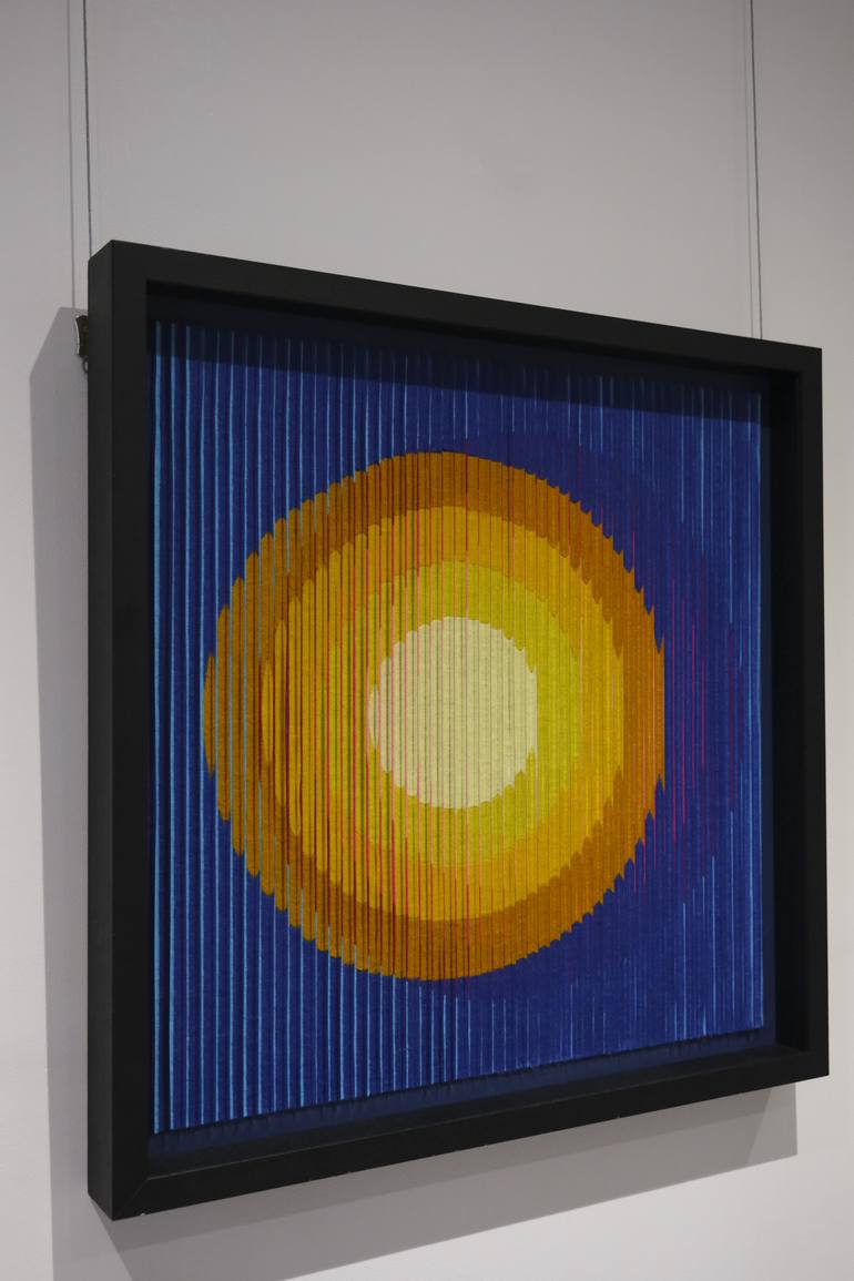 Original Kinetic Geometric Mixed Media by Sena Shah