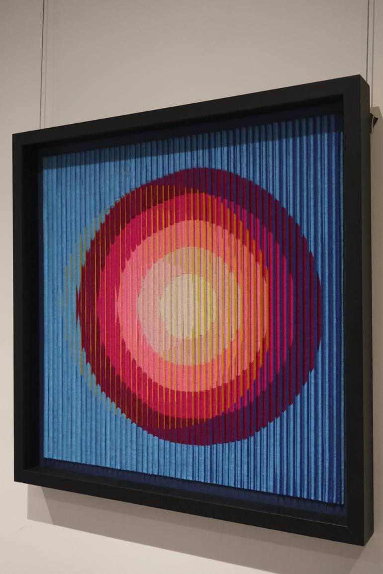 Original Kinetic Geometric Mixed Media by Sena Shah