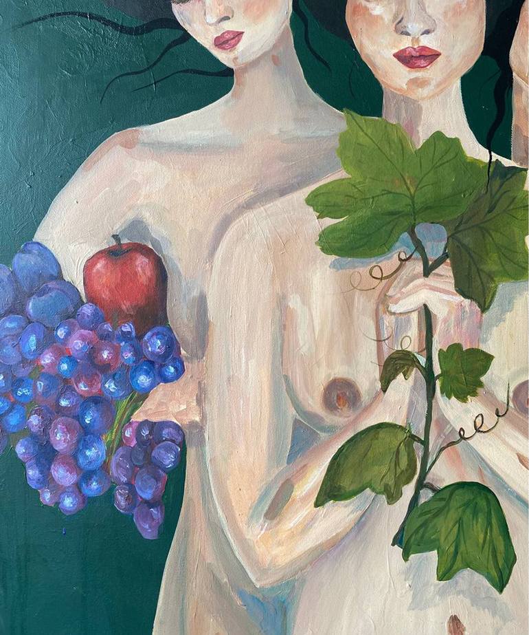 Original Modern Nude Painting by Elena Pitermann