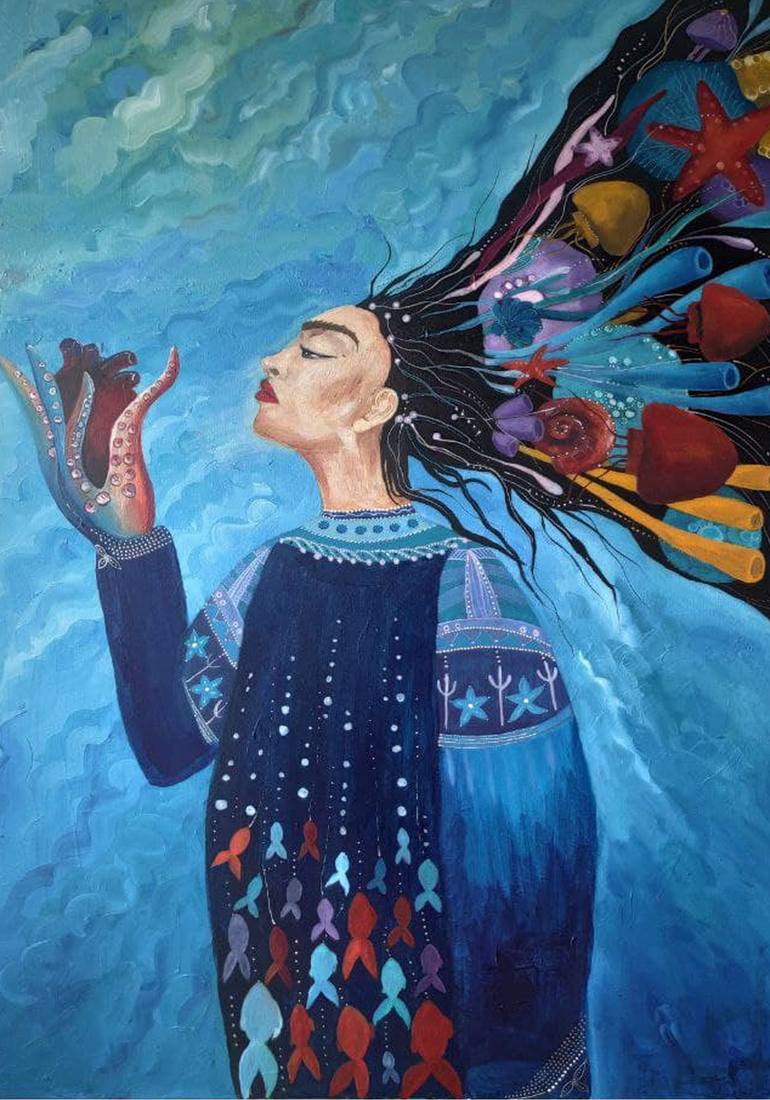 Print of Conceptual Women Painting by Elena Pitermann