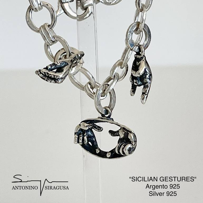 Sicilian gestures jewels charms and necklace - Print