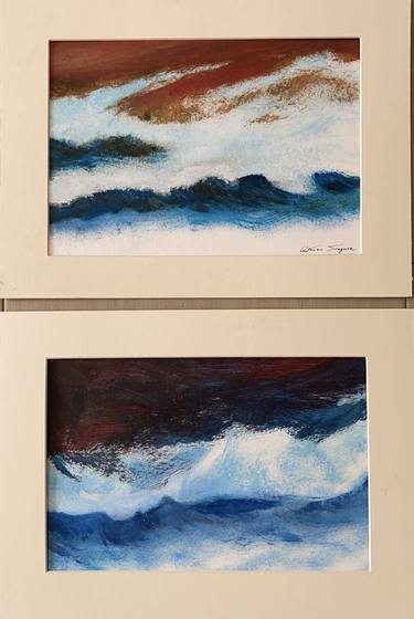 Saatchi Art Artist Antonino Siragusa; Paintings, “Seastorms / understand the Stromboli / at sunset” #art