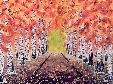 Fall Path Through The Birch Trees thumb