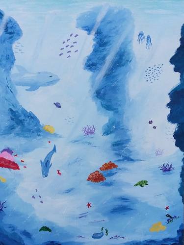 Original Expressionism Fish Paintings by Sara Richins