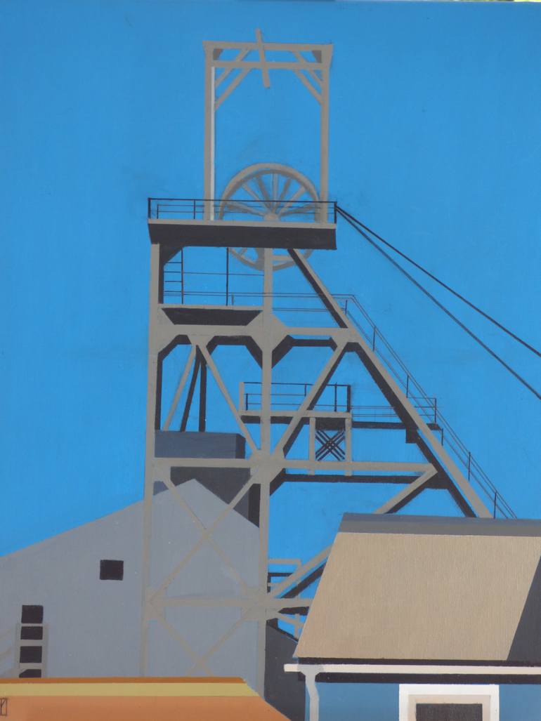 Original Architecture Painting by Anthony Moss | Contemporary Art on Canvas | Cornish Tin 6 (Geevor)