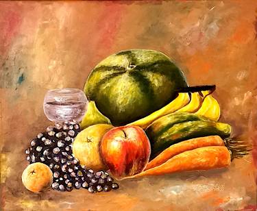 Fruit Wall Art Kitchen - Original Fruit Painting, Fruit Wall Decor thumb