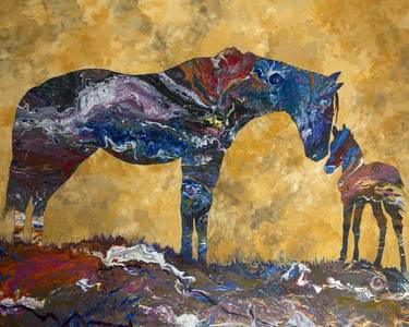 Original Abstract Expressionism Animal Paintings by Corrina Leidy
