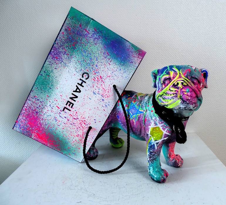 Bulldog Pop Art Sculpture Bag Chanel Original Graffiti Unique Sculpture by  Priscilla Vettese