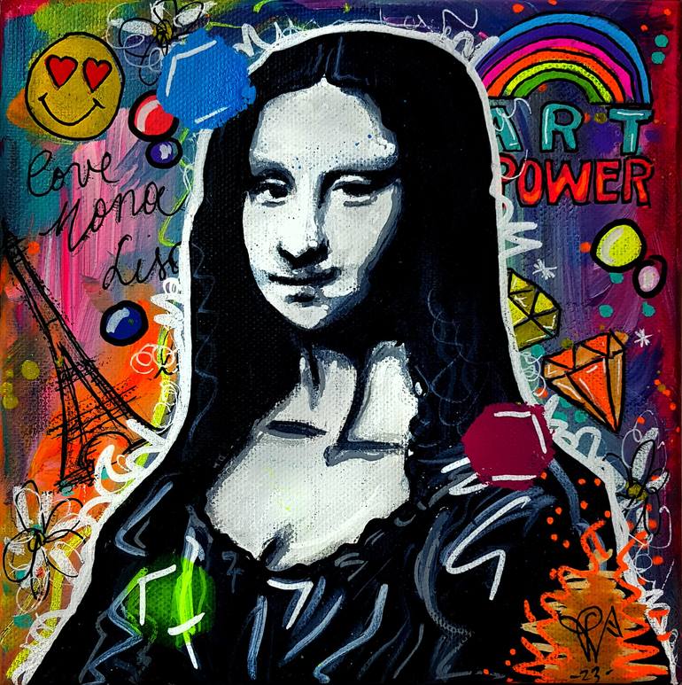 Pop Art Painting Mona Lisa Joconde Original Unique PVettese 