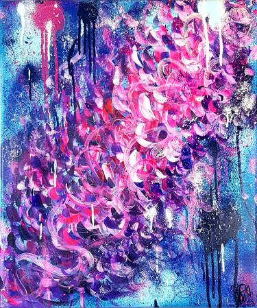 Abstract Floral Painting Unique Flowers Urban Art PVettese thumb