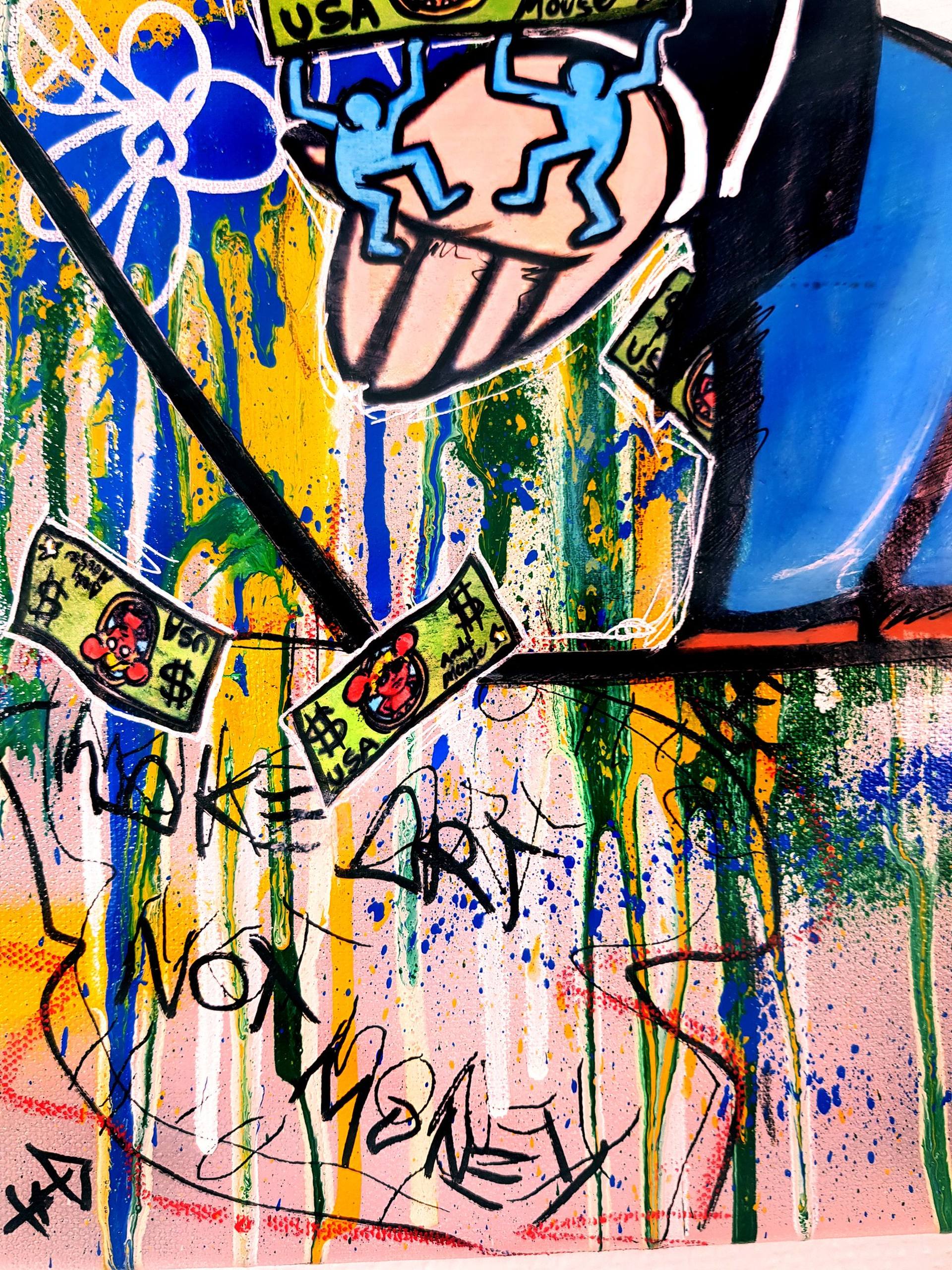Urban Haring Monopoly Street Art Graffiti Painting On Canvas