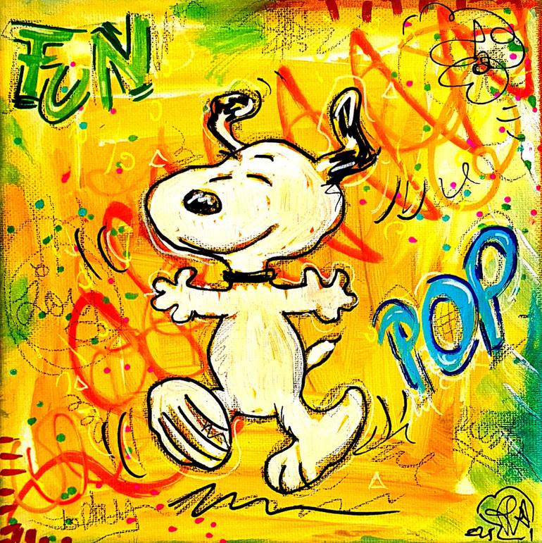 SNoopy X Kaws Unique Pop Street Art Wall Art Kaws Snoopy