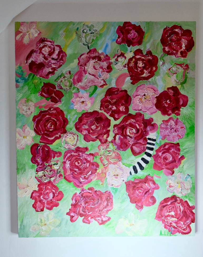 Original Abstract Expressionism Floral Painting by Amanda Mcgregor