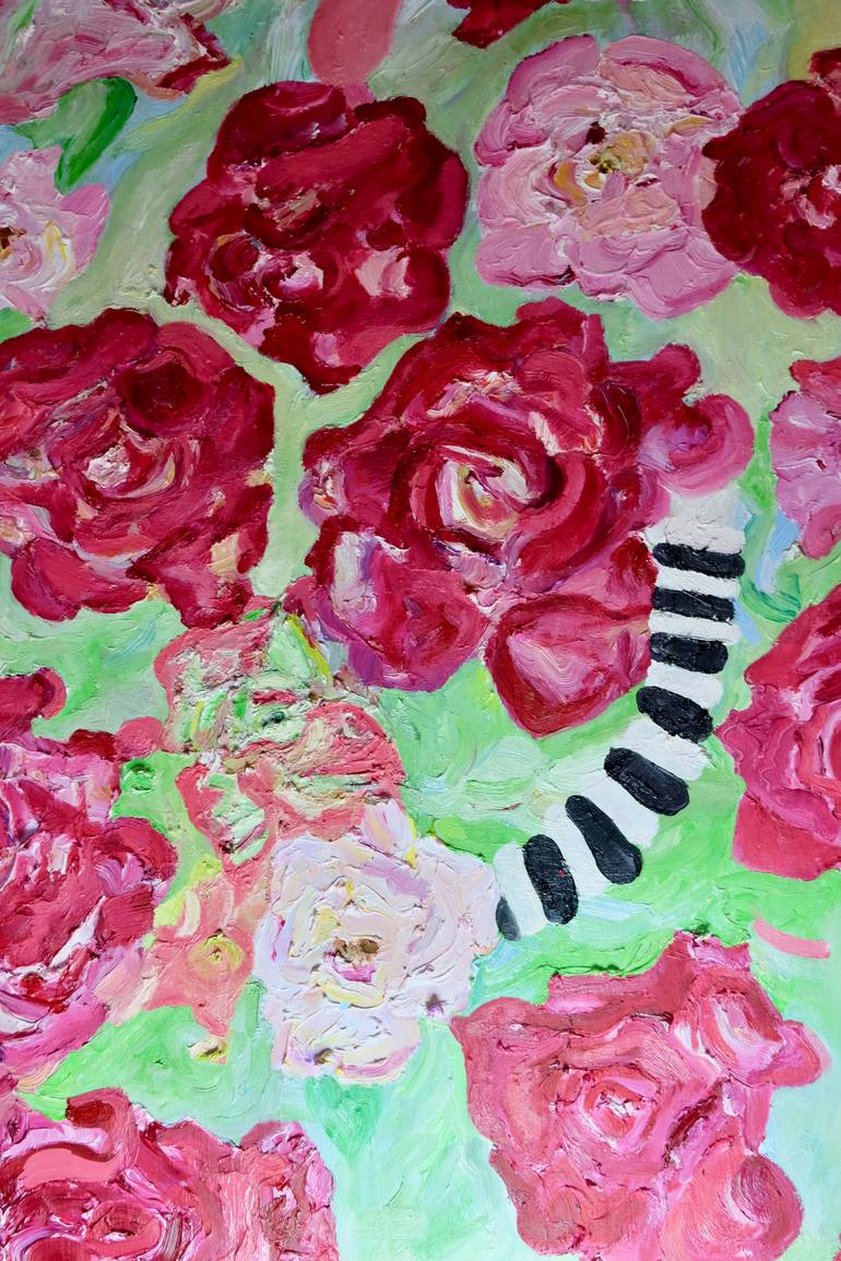 Original Abstract Expressionism Floral Painting by Amanda Mcgregor