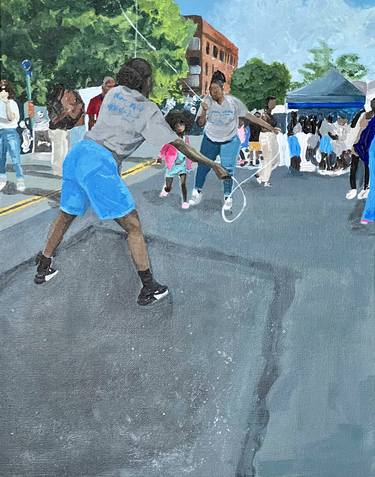 Original Street Art People Paintings by Ashley Buttercup