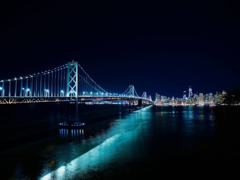 Bay Bridge By Night Photography By Rayan Gendre Saatchi Art